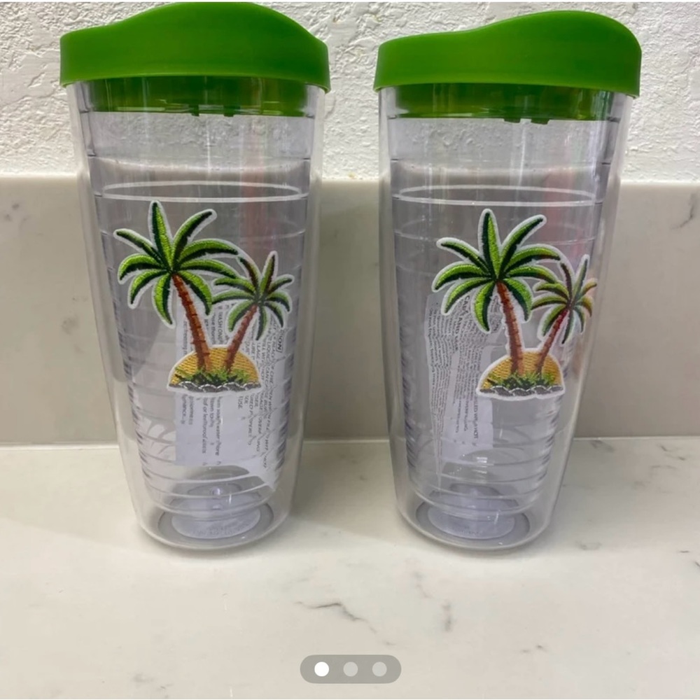 Two tumbler double wall Expressions Green Lid Tumbler